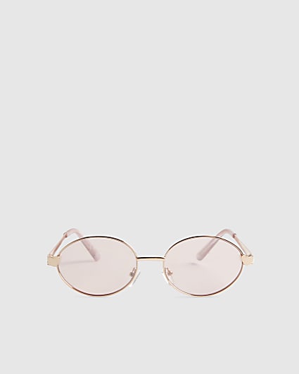Girls Rose Gold Oval Sunglasses