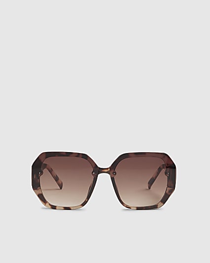 Girls Brown Ombre Oversized Sunglasses