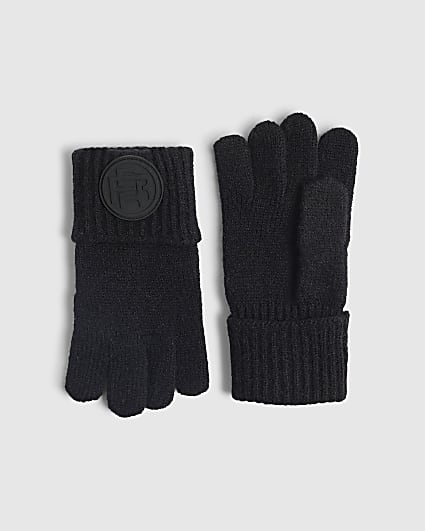 Boys Black Knitted Gloves