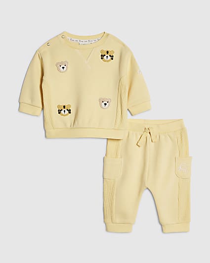 Baby Boys Yellow Character Sweatshirt Set