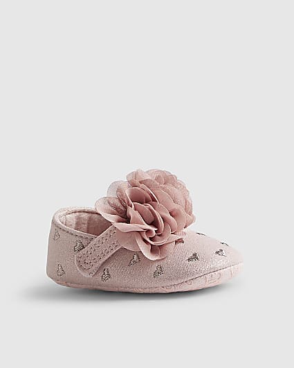Baby Girls Pink Heart Ballet Pumps