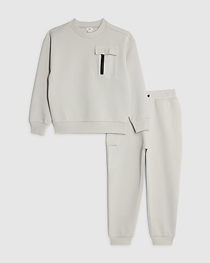 Boys Grey Sweatshirt Set
