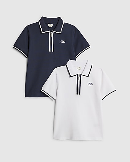 Boys White Pack Of 2 Polo Shirt