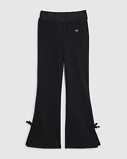 Girls Black Cosy Flared Trousers