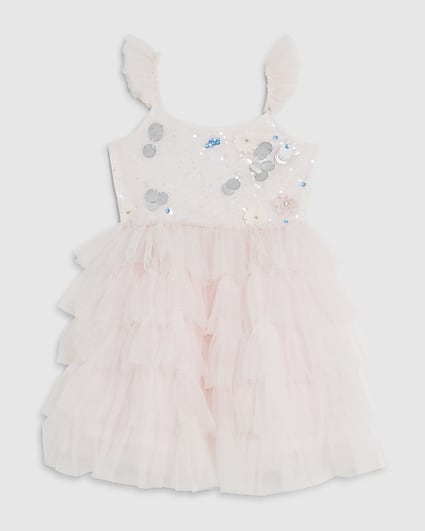 Mini Girls Pink Sequin Tulle Dress