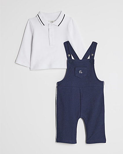 Baby Boys Navy Dungaree Outfit