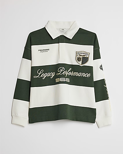 Boys Green Stripe Sports Sweatshirt