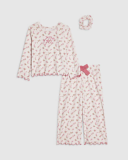 Mini Girls Pink Rosebud Pyjamas Set