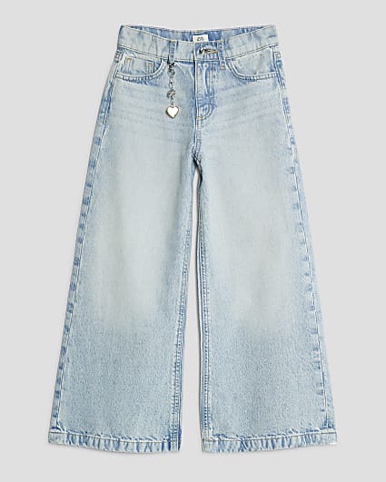 Girls Wide Leg With Keyring Jeans