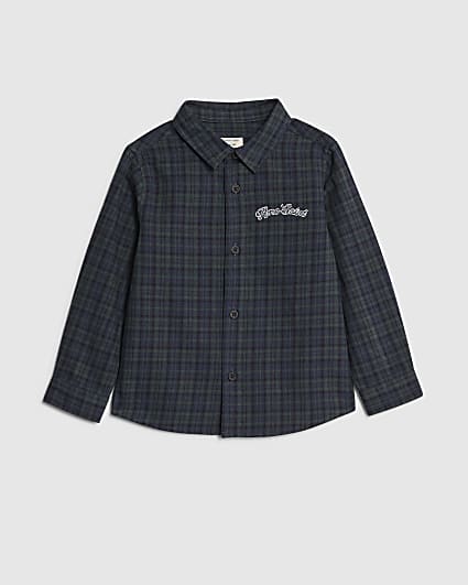 Mini Boys Green Check Shirt