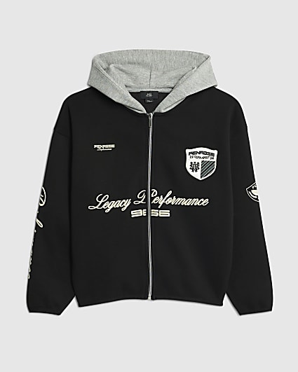 Boys Black Legacy Sports Zip Through Hoodie