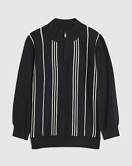 Boys Navy Stripe Funnel Top