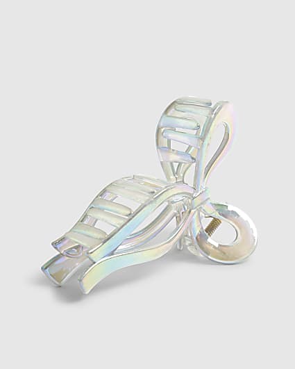 Girls Blue Bow Claw Hair Clip