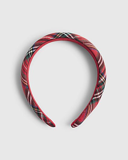 Red Christmas Tartan Headband