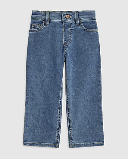 Mini Boys Blue Washed Straight Jeans