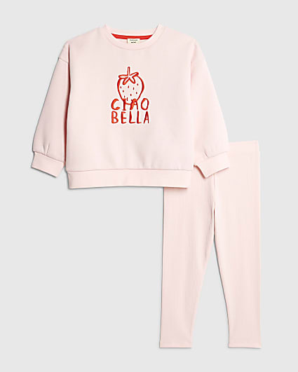 Mini Girls Pink Ciao Bella Sweatshirt Set