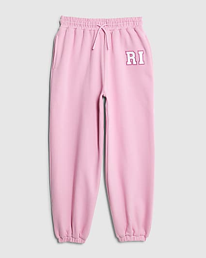 Girls Pink RI Cuff Joggers
