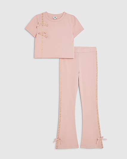 Girls Pink Bow RI T-Shirt Set