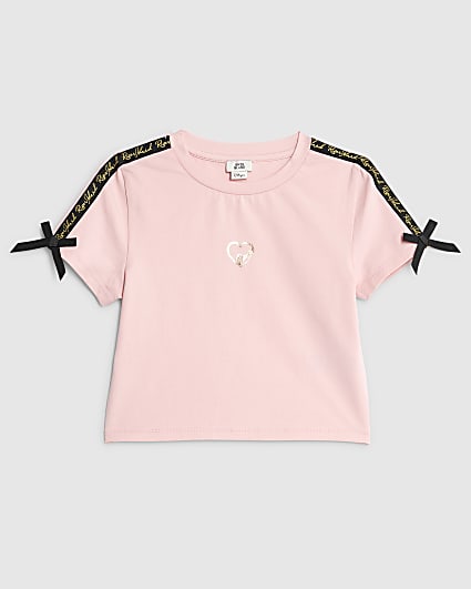 Girls Black RI Bow Crop Top