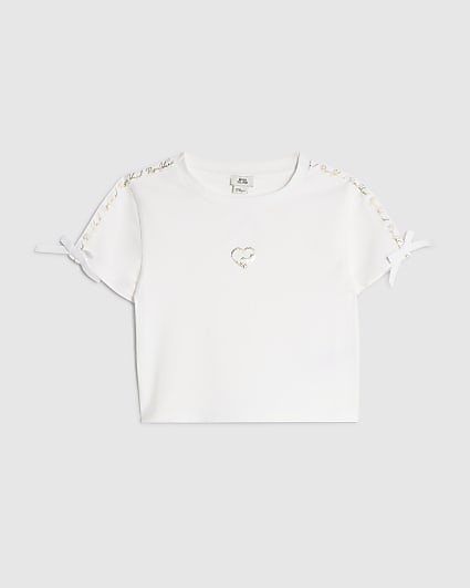 Girls Brown Bow RI T-Shirt