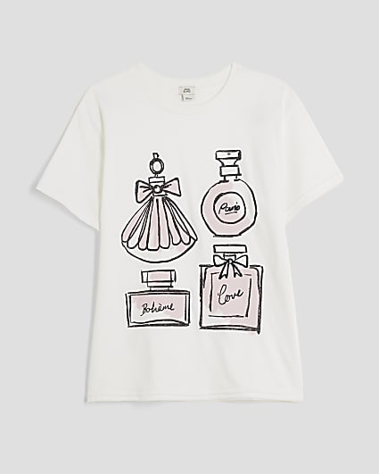 Girls White Perfume T-shirt