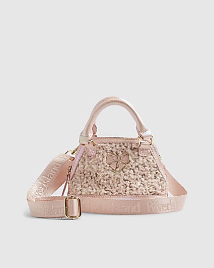 Girls Pink Sequin Borg Mini Tote bag