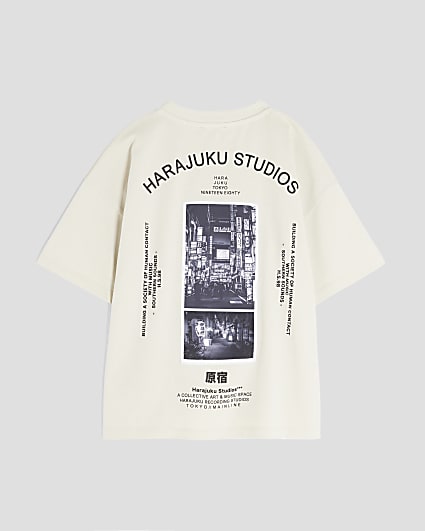 Boys Beige Harajuku Studios T-Shirt
