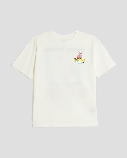 Boys White Japanese Ramen T-Shirt