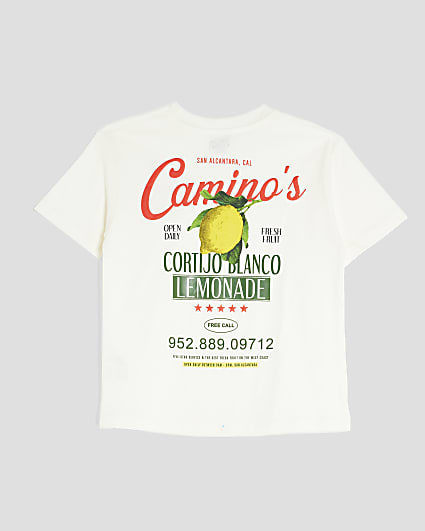Boys White Caminos Lemon T-Shirt