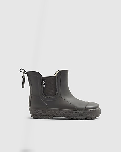 Mini Boys Black Borg Lined Welly Boots