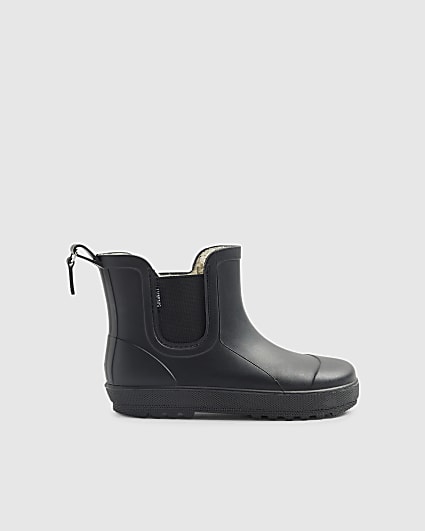 Boys Black Borg Lined Luminis Wellies