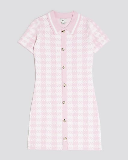 Girls Pink Gingham Dress