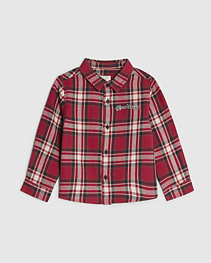 Mini Boys Red Check Shirt
