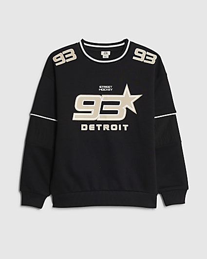 Boys Black 93 Hockey Sweatshirt