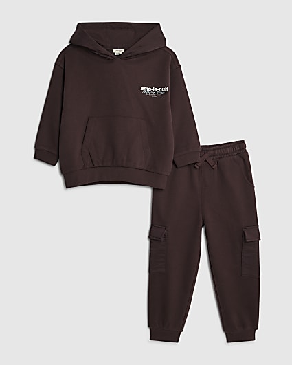 Mini Boys Red Ame Le Nuit Hoodie Set