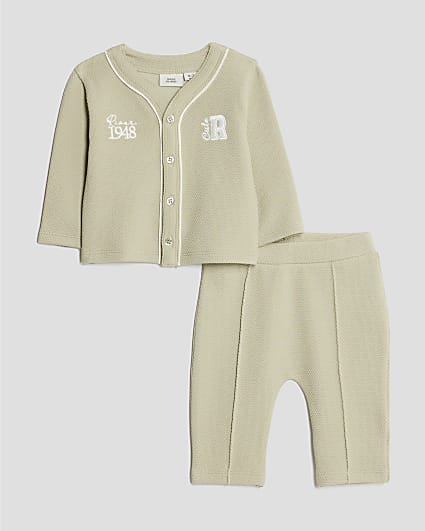 Baby Boys Khaki Baseball Top Set