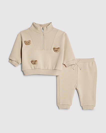Baby Boys Brown 3D Bear Jumper Set