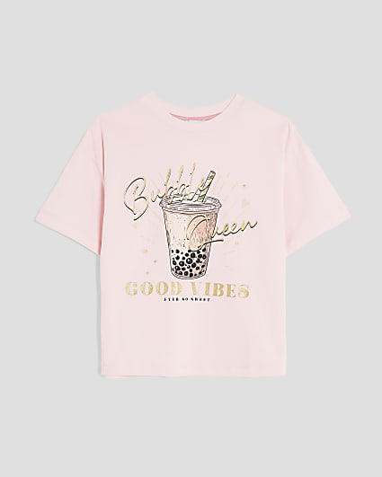 Girls Pink Bubble Queen T-Shirt