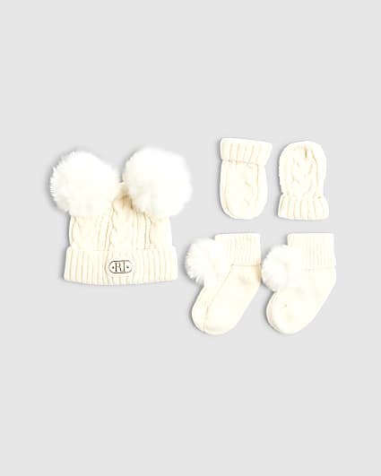 Baby Beige Beanie 3 piece Bundle