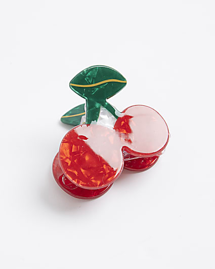 Girls Red Cherry Claw Hair Clip