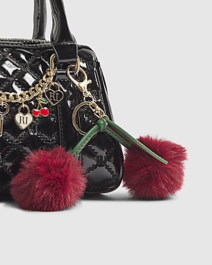 Red cherry pom bag Charm