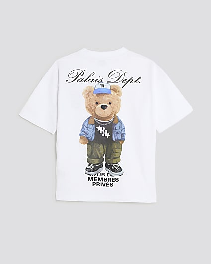 Boys White Palais Dept Bear T-Shirt