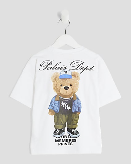 Mini Boys White Palais Dept Bear T-Shirt