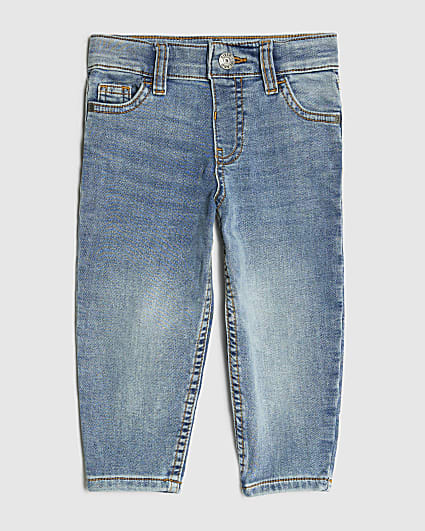 Mini Boys Blue Stretch Tapered Fit Jeans