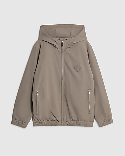 Boys Beige RI Hooded Jacket