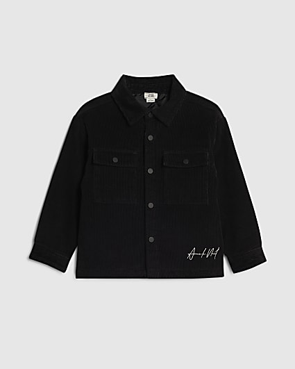 Mini Boys Black Corduroy Lined Shacket