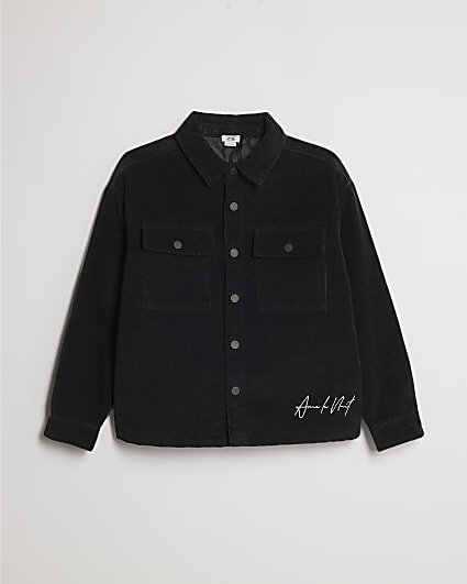 Boys Black Corduroy Lined Shacket