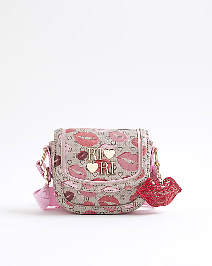 Girls Morgan Brown Lips  Cross Body Bag