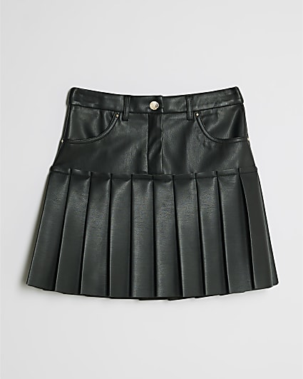 Girls Black Pleated Skirt
