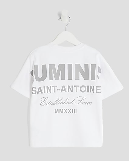 Mini Boys White Oversized Luminis T-Shirt